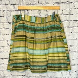Loft Women’s Horizontal Striped Lined Cotton Skirt, Size: 8P EUC